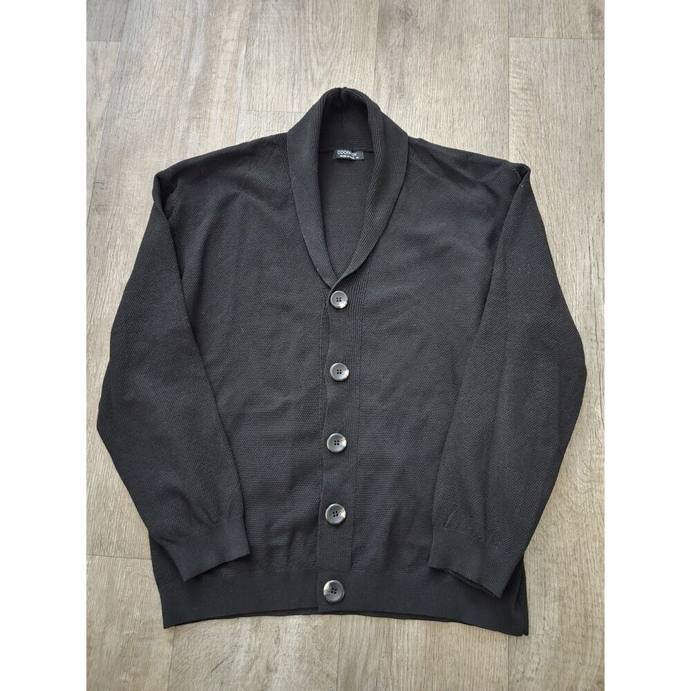 COOFANDY Shawl V Neck Long Sleeve Cardigan Sweater Black Size M